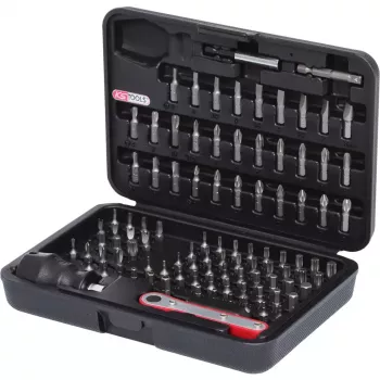 Atsuktuvų antgalių rinkinys KS Tools 911.2080 99 vnt. nikeliuotas šešiabriaunis 25 mm
