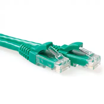 ACT žalias 15 metrų U/UTP CAT6 komutacinis kabelis, nesugriebiamas, su RJ45 jungtimis