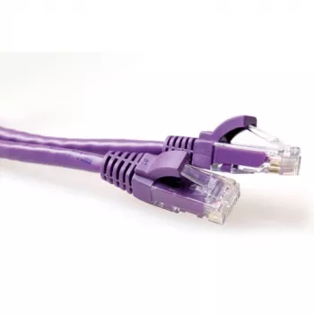 ACT violetinis 1,5 m U/UTP CAT6 komutacinis kabelis be užkabos su RJ45 jungtimis