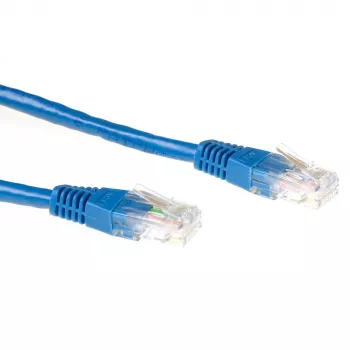 ACT mėlynas 3 metrų U/UTP CAT6 komutacinis kabelis su RJ45 jungtimis
