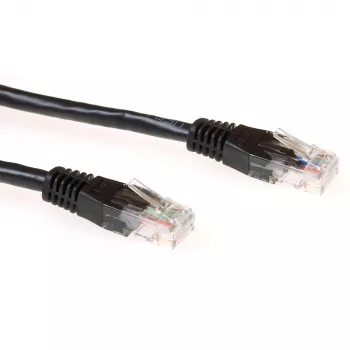 ACT juodas 0,25 metro U/UTP CAT6 komutacinis kabelis su RJ45 jungtimis