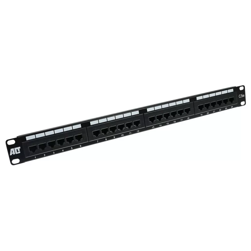 24 prievadų neekranuotas CAT5E pataisų skydelis ACT PP1001