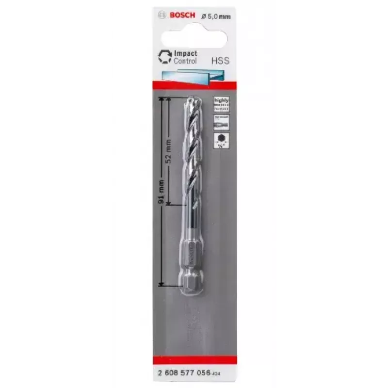 Sukamasis grąžtas Bosch HSS su šešiabriauniu kotu 5 mm
