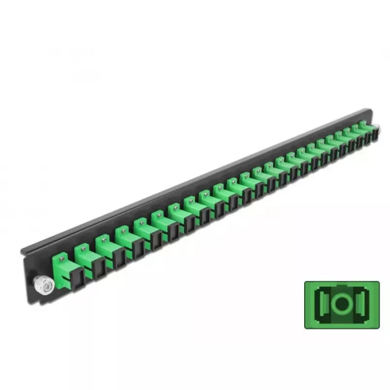 Splice Box priekinis skydelis DeLOCK 19 colių 24 prievadų SC Simplex žalias