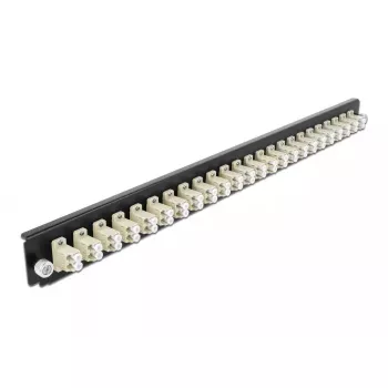 Sujungimo dėžutės priekinė panelė DeLOCK 19 colių 43359 24 prievadų LC Duplex smėlio spalvos
