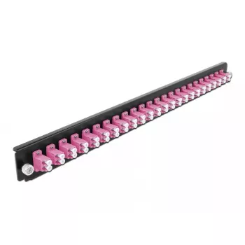 Sujungimo dėžutės priekinė panelė DeLOCK 19 colių 24 prievadų LC Duplex violetinė
