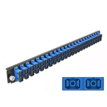 Sujungimo dėžutės priekinis skydelis DeLOCK 19 colių 24 prievadų SC Duplex mėlynas