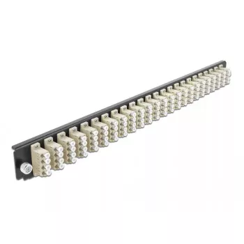 Splice Box priekinis skydelis DeLOCK 19 colių 24 prievadų LC Quad smėlio spalvos