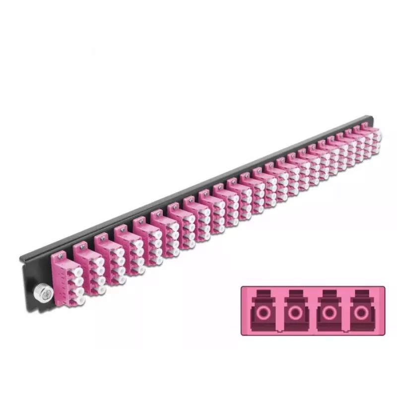Splice Box priekinis skydelis DeLOCK 19 colių 24 prievadų LC Quad violetinis
