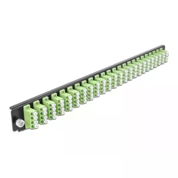 Sujungimo dėžutės priekinis skydelis DeLOCK 19 colių 24 prievadų LC Quad žalsvai žalias