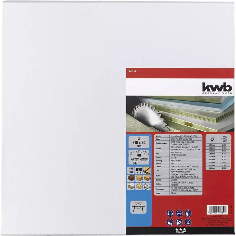 Disko pjūklo geležtė KWB 593159 31,5 cm 1 vnt.