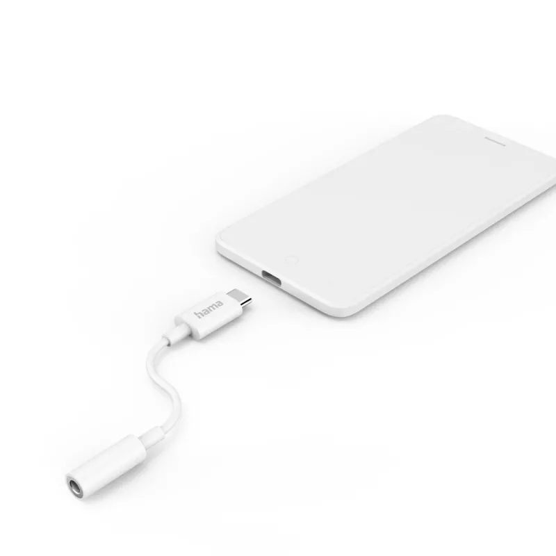 Hama 00201524 garso kabelis USB C 3,5 mm baltas
