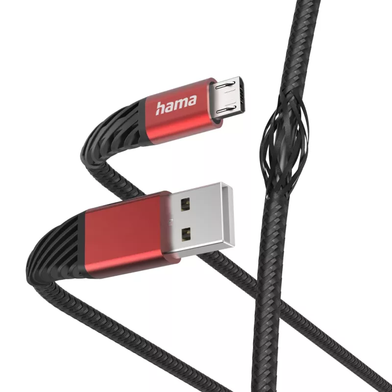 Hama Extreme USB laidas USB 2.0 1,5 m USB A Micro-USB B Juoda, Raudona