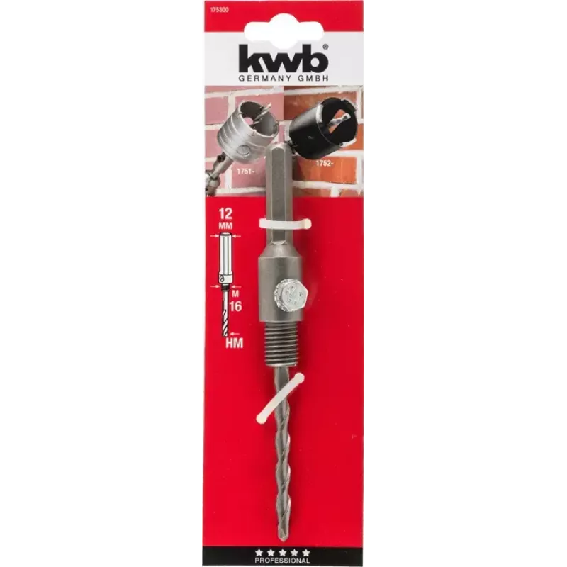 Grąžtas KWB 175300 1 vnt. Koto skersmuo 1,2 cm Šešiabriaunis kotas
