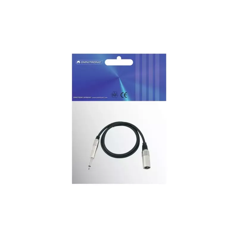 Garso kabelis Omnitronic 3022519A 0,9m XLR 6,35mm Juodas