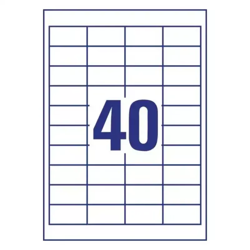 Lipnios spausdintuvo etiketės Avery LR3657-10 Baltos 2,54x4,85 cm 400 vnt.