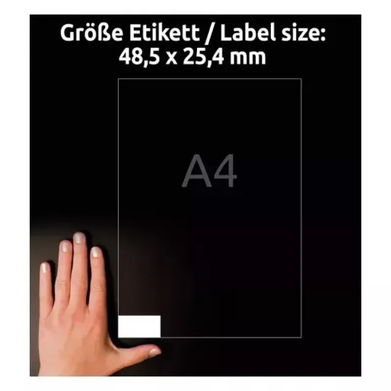 Lipnios spausdintuvo etiketės Avery LR3657-10 Baltos 2,54x4,85 cm 400 vnt.