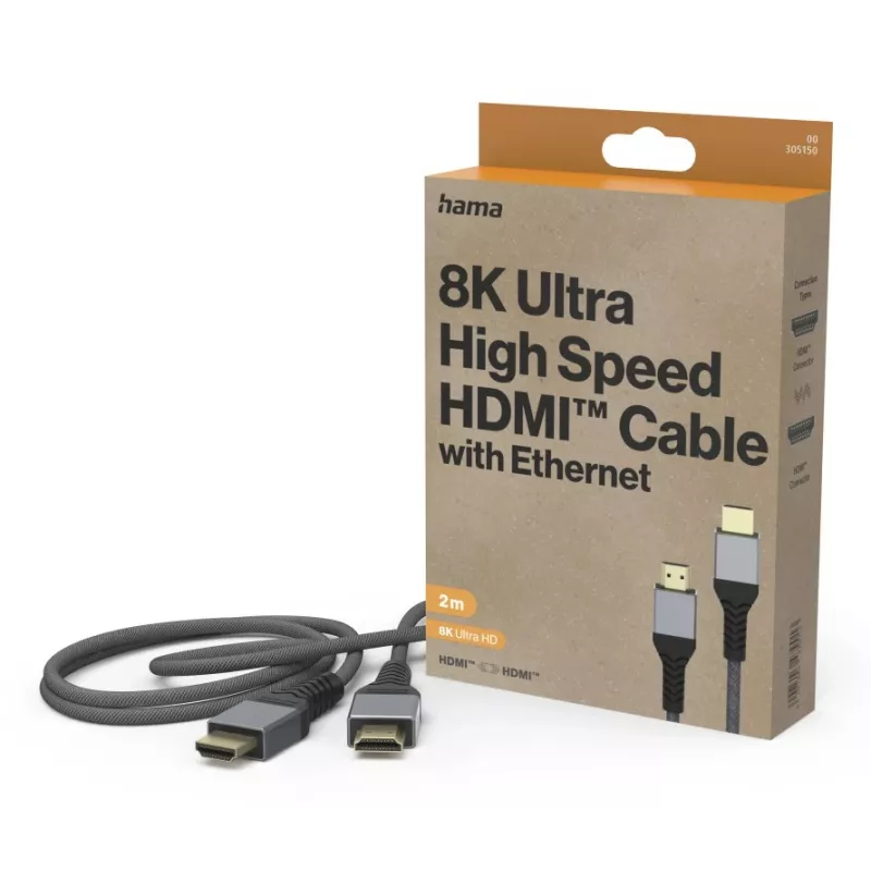 Hama 00305150 HDMI laidas 2 m HDMI Type A (Standard) Juoda, Pilka