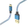 Hama Reflective USB laidas USB 2.0 1.5 m USB A USB C Mėlyna