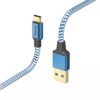 Hama Reflective USB laidas USB 2.0 1.5 m USB A USB C Mėlyna