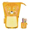 Minkštas penalas Herlitz Lion 140 mm x 75 mm x 185 mm poliesteris oranžinis geltonas