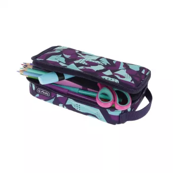 Penalas Herlitz 2 Go CamoPurple poliesteris mėlynas violetinis 210x130x60 mm