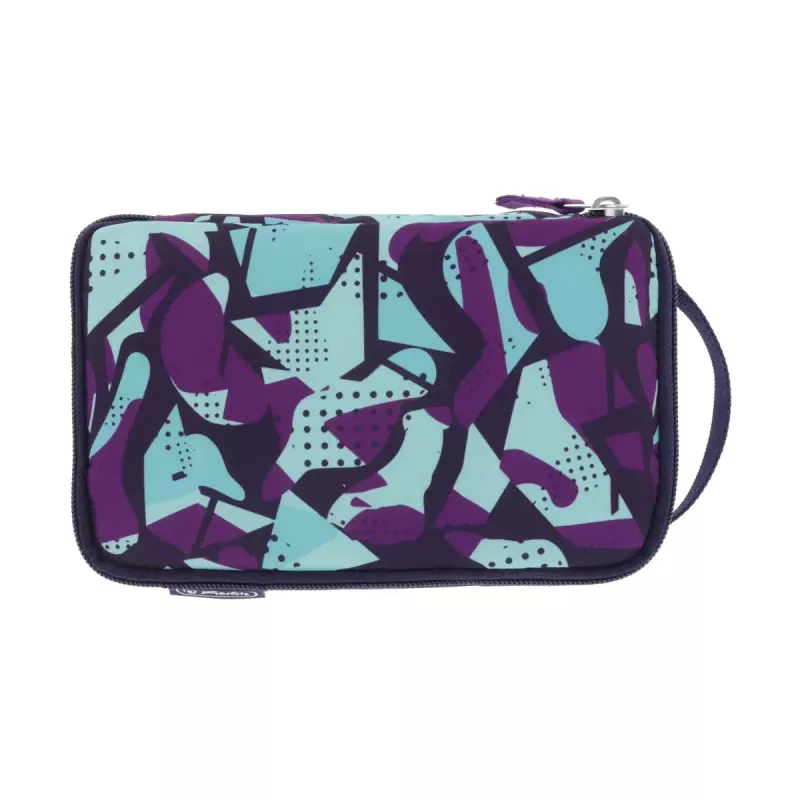 Penalas Herlitz 2 Go CamoPurple poliesteris mėlynas violetinis 210x130x60 mm