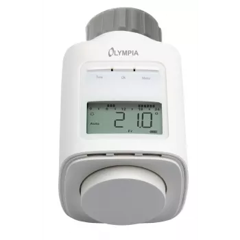 Radiatoriaus termostatas Olympia HT 430-23A (modelis 73036) baltas, elektroninis valdymas