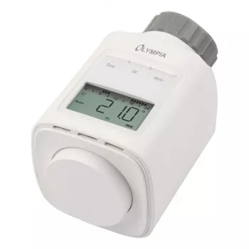 Radiatoriaus termostatas Olympia HT 430-23A (modelis 73036) baltas, elektroninis valdymas
