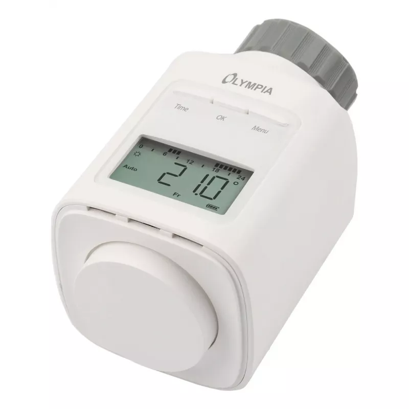 Radiatoriaus termostatas Olympia HT 430-23A (modelis 73036) baltas, elektroninis valdymas