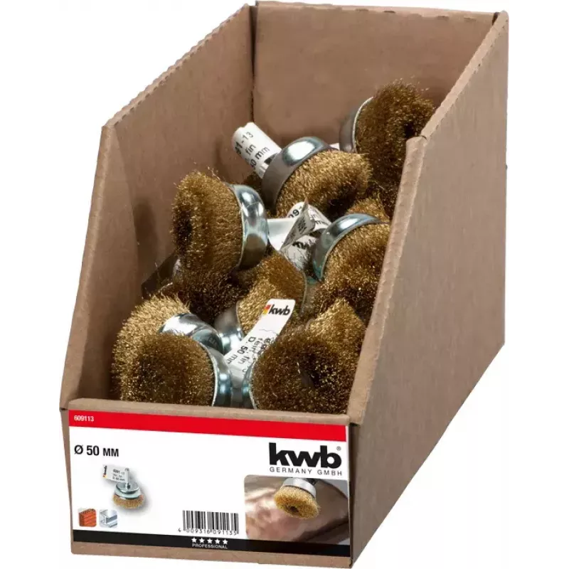Puodelinis šepetys KWB 609113 5 cm skersmuo 6 mm kotas
