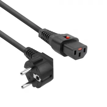 ACT maitinimo laidas CEE 7/7 kištukas (kampinis) - C13 IEC Lock juodas 2 m, EL182S, 5 vnt.