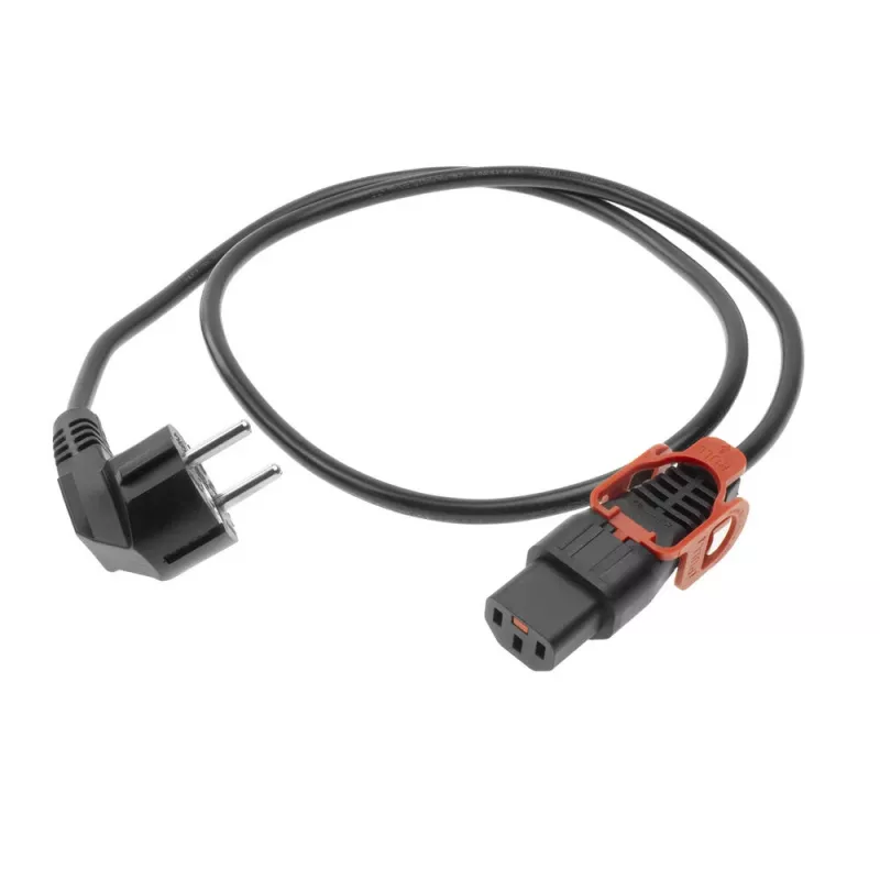ACT maitinimo laidas CEE 7/7 kištukas (kampinis) - C13 IEC Lock+ juodas 2 m, EL332S, 5 vnt.