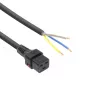 ACT Powercord C19 IEC Lock - atviras galas juodas 2 m, PC1174, 5 vnt. pakuotė