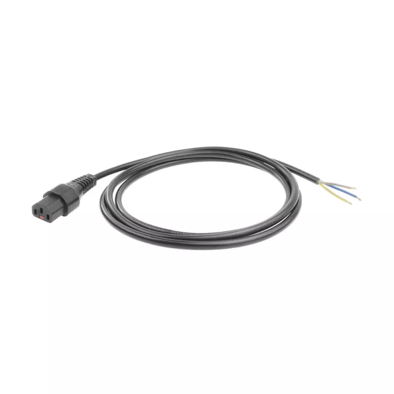 ACT maitinimo laidas C13 IEC Lock - atviras galas, juodas, 2 m, PC1025, 5 vnt. pakuotė