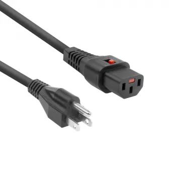ACT maitinimo laidas JAV kištukas - C13 IEC Lock juodas 2 m, PC1063, 5 pakuotėje