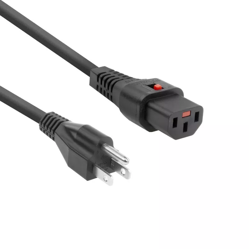 ACT maitinimo laidas JAV kištukas - C13 IEC Lock juodas 2 m, PC1063, 5 pakuotėje