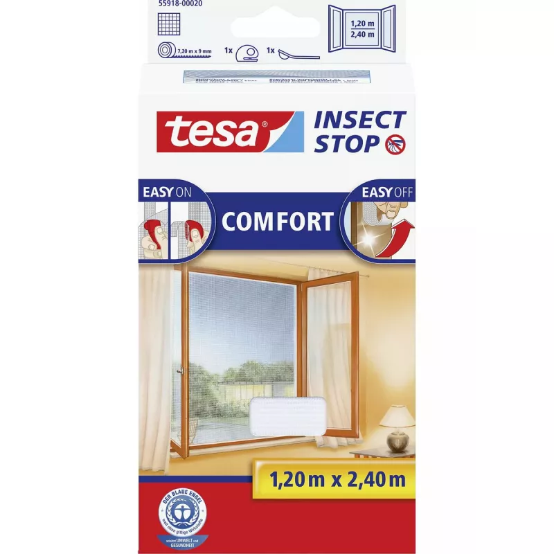 Langų vabzdžių apsaugos tinklo plokštė Tesa Insect Stop Comfort 55918-00020-00 1200 x 2400 mm balta