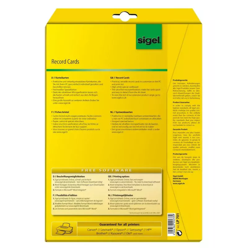Nelipnios etiketės Sigel LP701 160 vnt. Baltos Stačiakampės