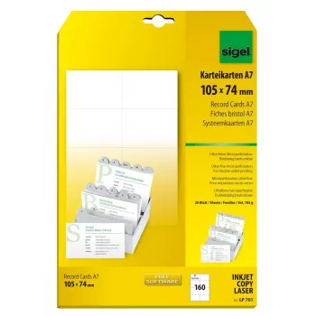 Nelipnios etiketės Sigel LP701 160 vnt. Baltos Stačiakampės