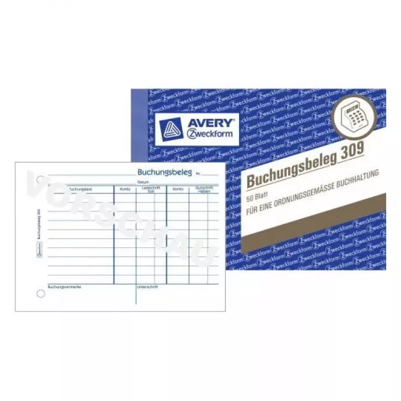 Administravimo knyga Avery 309 mėlyna balta
