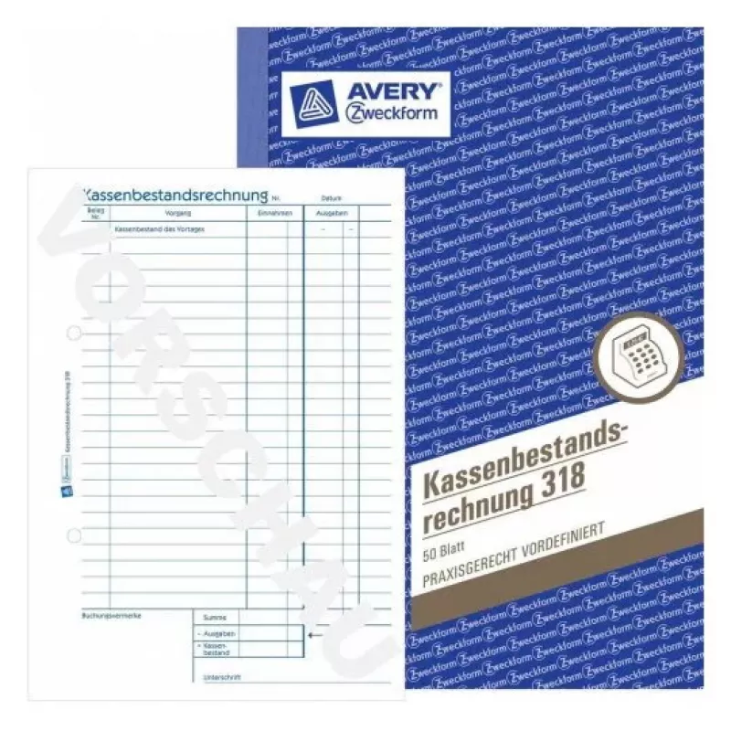 Administravimo knyga Avery 318 mėlyna balta