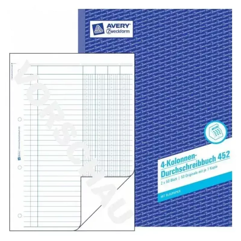 Administravimo knyga Avery 452 Mėlyna Balta