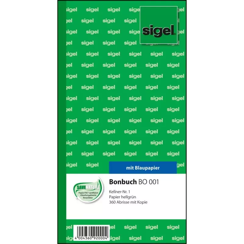 Neadhezyvinė etiketė Sigel BO001 žalia stačiakampė 105 x 200 mm