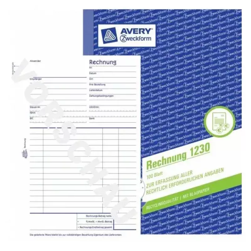 Administravimo knyga Avery 1230 Mėlyna Balta