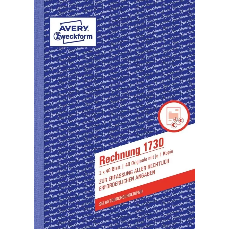 Apskaitos formų knyga AVERY 1730-5 A5 40 puslapių
