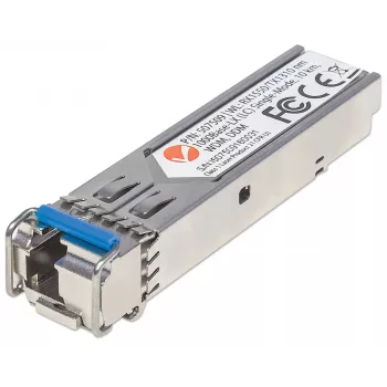 „Intellinet“ siųstuvas-imtuvas, optinis, Gigabit Fiber WDM abipusis SFP, 1000Base-Lx (LC), vienmodis prievadas, 10 km, bangos ilgiai: priėmimas (RX) 1550 nm ir siuntimas (TX) 1310 nm, WDM (Rx1550/Tx1310), MSA suderinamas, atitinka Cisco GLC-BX-U, eternetas, šviesolaidinis