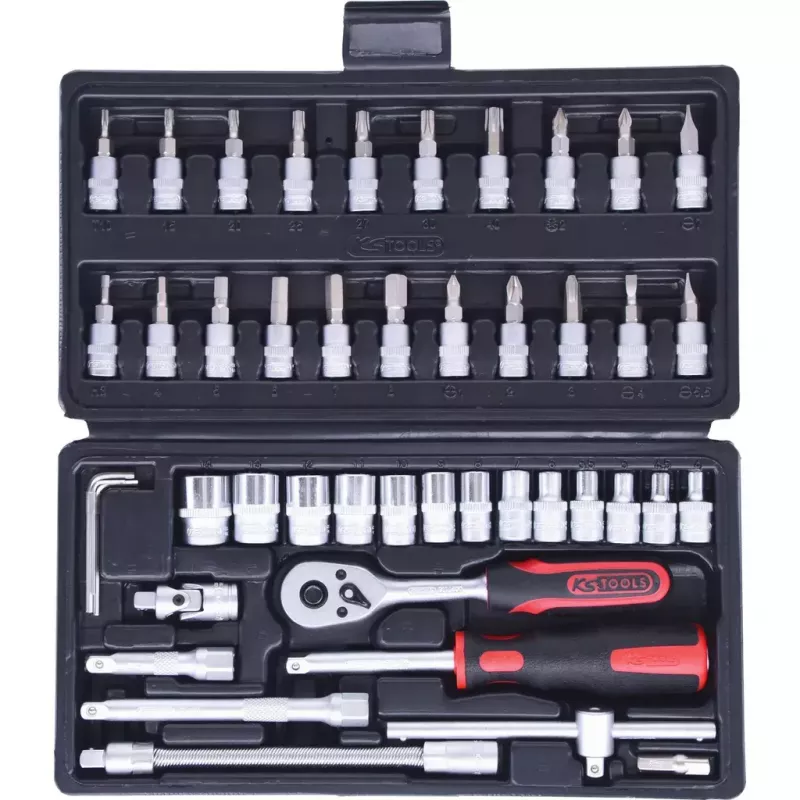 Raktas su reketu KS Tools 911.0646, chromo-vanadžio plienas, 3–8 mm