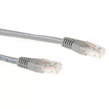 ACT pilkas 1 metro LSZH U/UTP CAT6 sujungimo laidas su RJ45 jungtimis