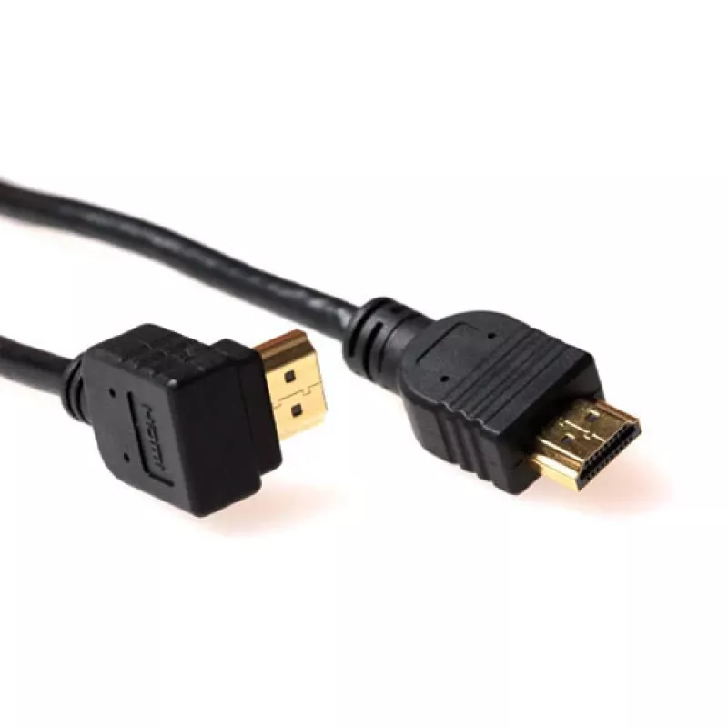 ACT 3 metrų HDMI High Speed laidas v2.0 HDMI-A kištukas kampinis į HDMI-A kištuką tiesų